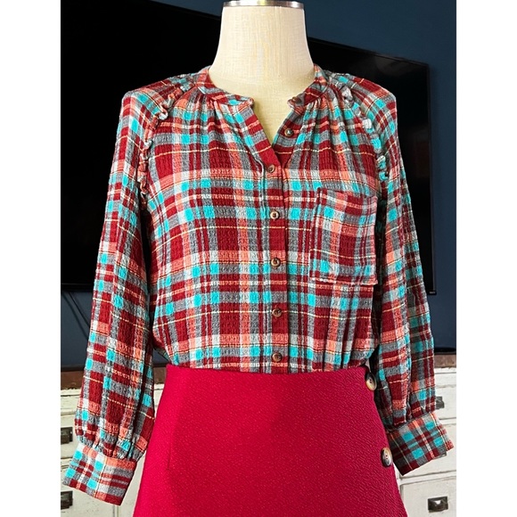 Anthropologie Pilcro Plaid Buttondown Shirt XXSP - Picture 11 of 12